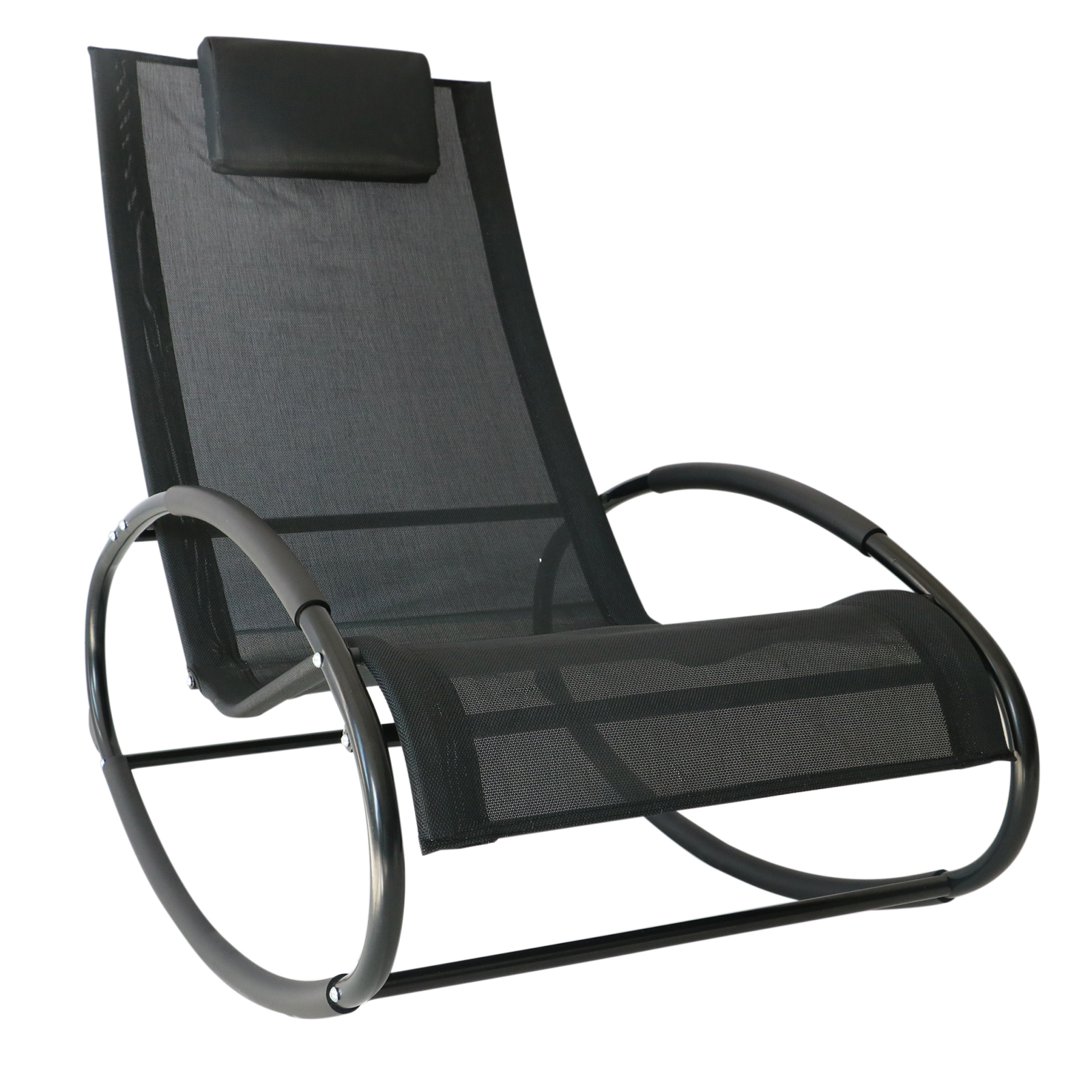Outsunny Patio Rocking Lounge Chair Orbital Zero Gravity Seat Pool