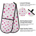 thumbnail image 2 of Yayeee Double Oven Mitt Kitchen Heat Resistant Baking 35" x7" Quilted Cotton Glove, Purple Polka Dots, 2 of 6