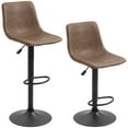 thumbnail image 1 of HOMCOM 2pc Adjustable Counter Height Bar Stools Kitchen Counter Stool Brown, 1 of 10