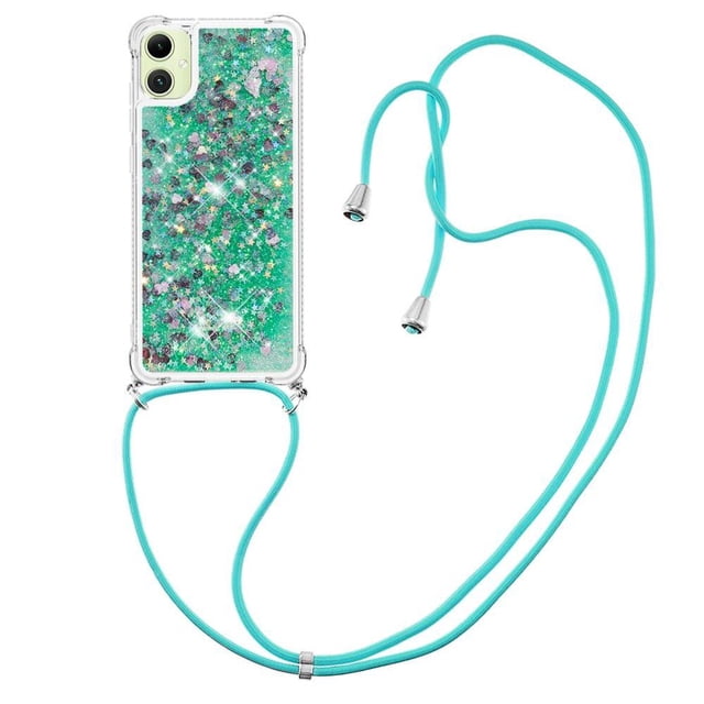 Funda FOXDOCK para Samsung Galaxy A06 con Cuerda Ajustable, Brillo Líquido, Protección Antigolpes y Lente – Ideal para Regalo
