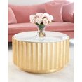 thumbnail image 2 of Benzi Coffee Table with Faux Marble Top and Stainless Steel Base, 2 of 3