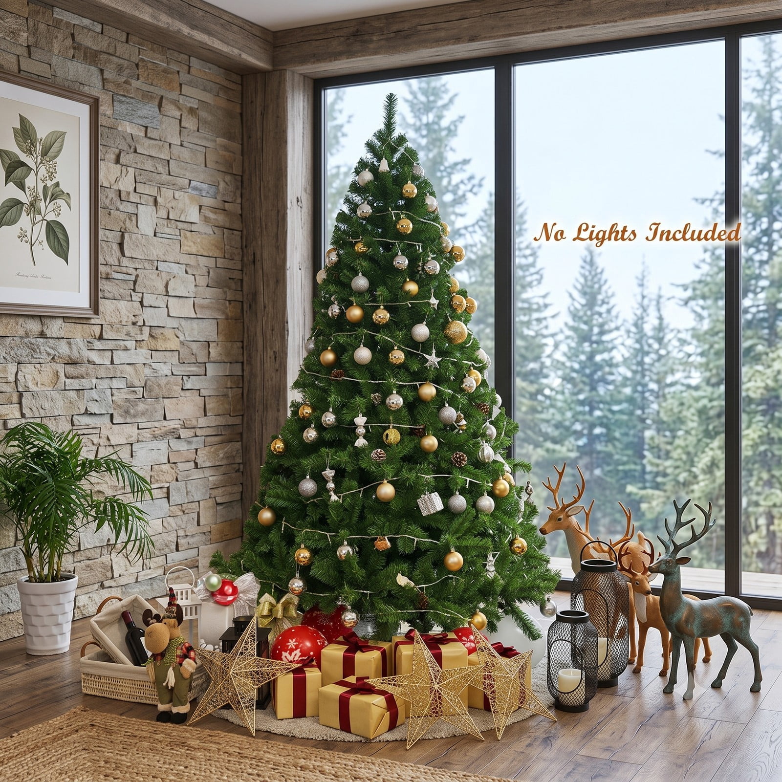 RUIE 6 ft Artificial Christmas Tree Premium Hinged PVC Xmas Pine Tree with 1000 Branch Tips and Sturdy Metal Stand for Indoor Holiday Decoration, Green
