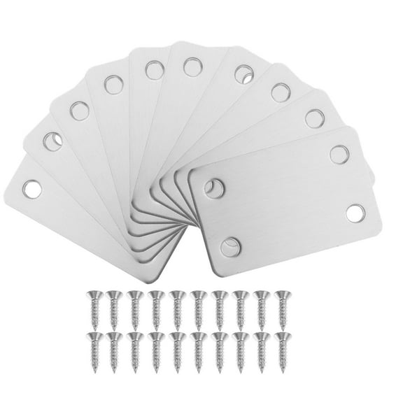 10 Pcs Repair Board Mending Plates for Wood Flat Straight Brace Flat Metal Plates