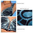 thumbnail image 1 of V Neck Backless Top, Breathable Buckle Short  Backless Strap Top  For Party Blue, 1 of 6
