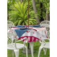 thumbnail image 2 of Outdoor Tablecloth with Umbrella Hole and Zipper, Happy Valentine's Day Round Table Cloth 60 Inch Waterproof Tablecloth, Love Hearts Romantic Gray Wooden Picnic Table Cover for Patio Camping, 2 of 7