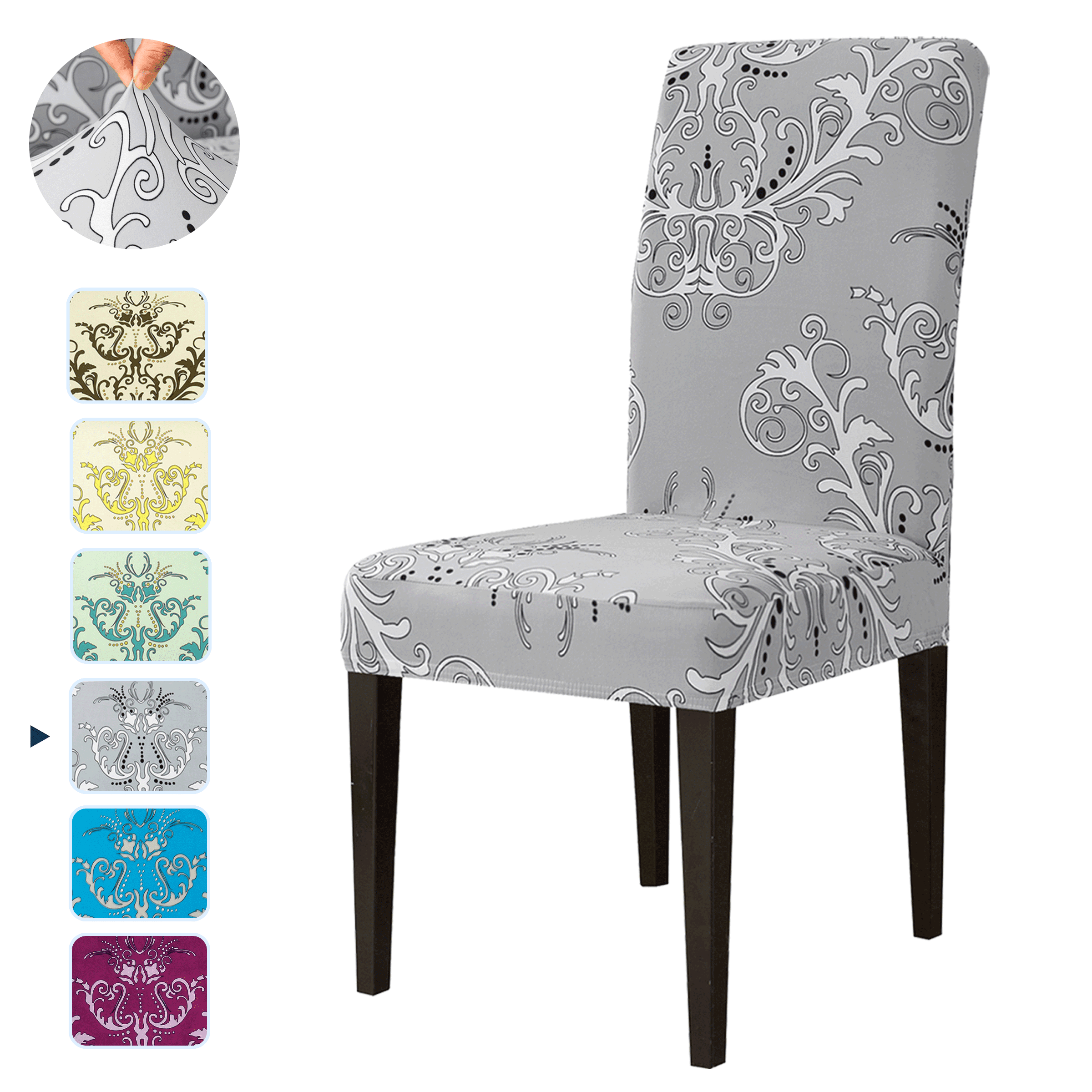 Details about   1/4/6pcs Spandex Stretch Dining Room Floral Printed Chair Covers Slipcovers Home 