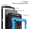 thumbnail image 6 of Case for Lenovo Tab M10 Plus 3rd Gen 10.6 Inch 2022 with Screen Protector, 360 Degree Rotating Kickstand Hand Strap Heavy Duty Shockproof Cover with Shoulder Strap, Sky Blue, 6 of 7