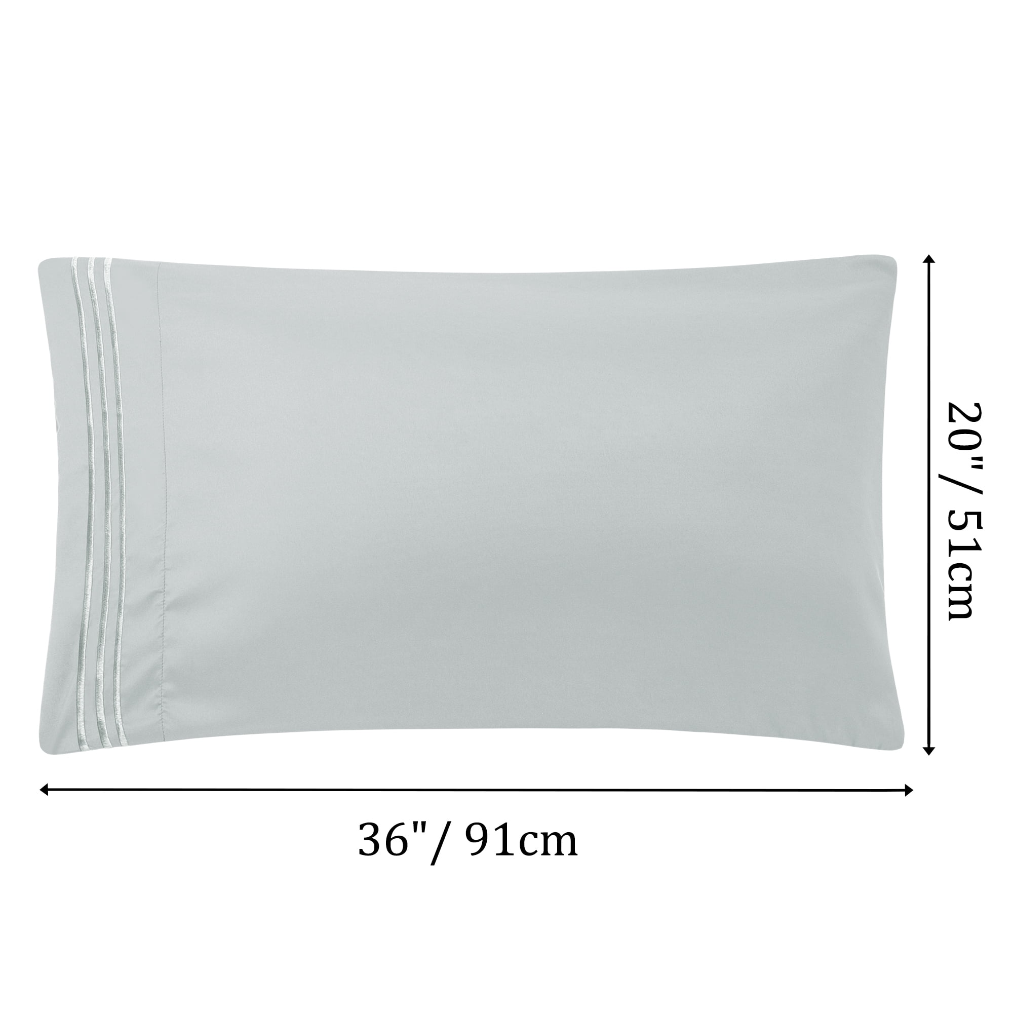 Unique Bargains Polyester Microfiber Soft With Zipper Pillowcases 2 Pcs Light Gray King
