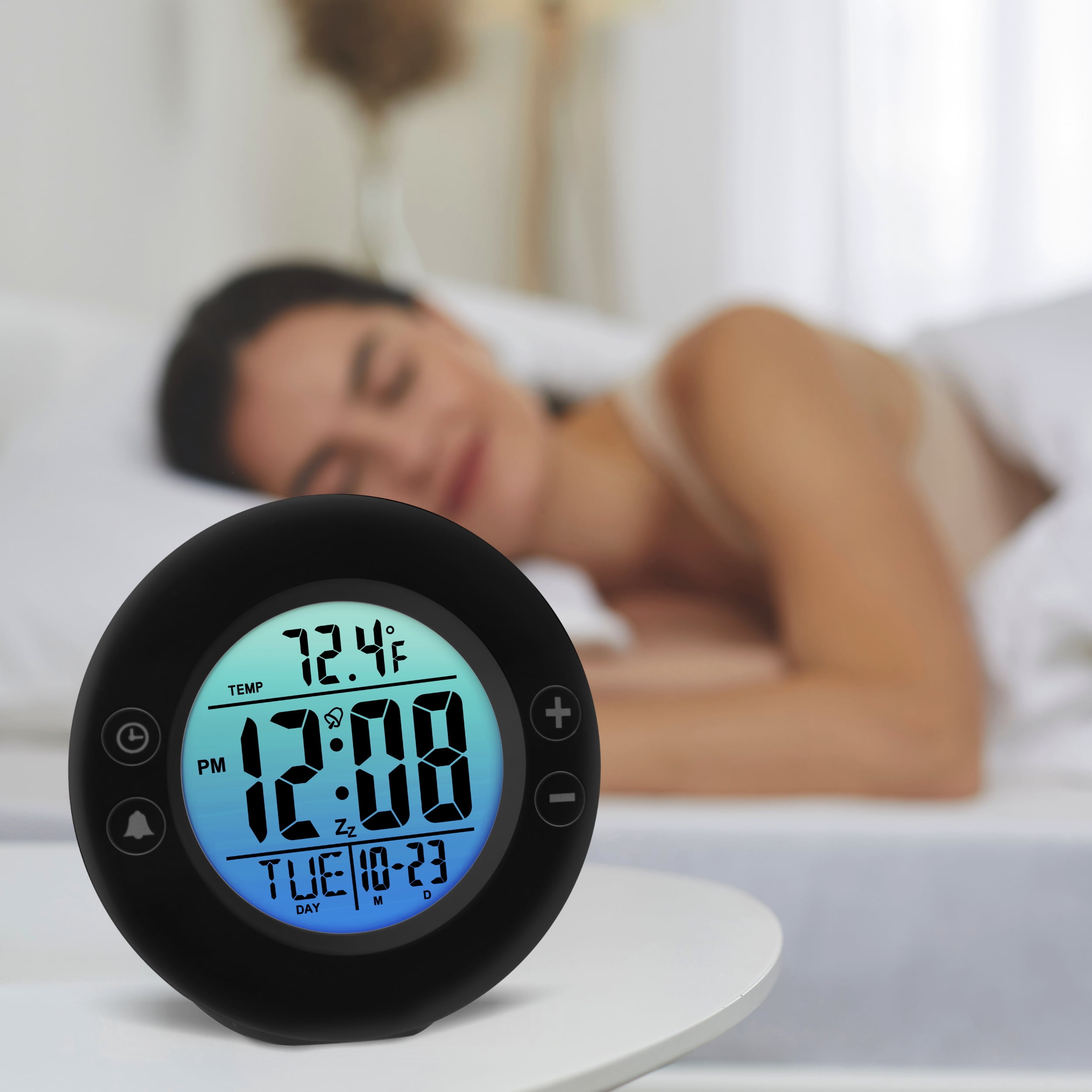 DIGITAL COLOR FADE ALARM CLOCK, BLACK