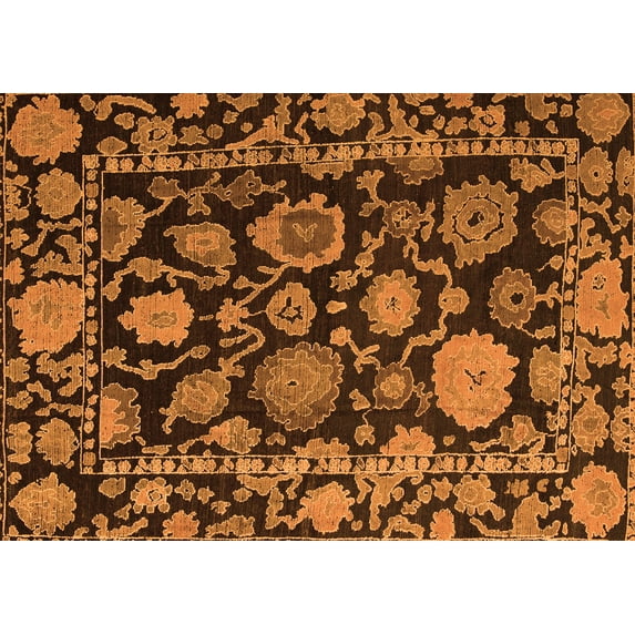 Ahgly Company Indoor Rectangle Oriental Orange Traditional Area Rugs, 4' x 6'
