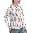 thumbnail image 6 of Picia Flamingos Tribal Pattern Casual Women's Hoodie, Hooded Sweatshirt with Kangaroo Pocket, Comfortable Pullover with Eye-catching Drawstrings-XX-Large, 6 of 7