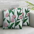 thumbnail image 3 of PHYHOO Pink Tulip Flower Embroidered Throw Pillow Covers, Farmhouse Decorative Square Floral Cushion Covers, Lumbar Pillow for Sofa Living Room Bedroom Home Decor Art, 3 of 5