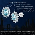 thumbnail image 2 of Gem Stone King 3.12 Ct Oval Blue Zircon 925 Sterling Silver Halo Princess Diana Kate Middleton Post Earrings, 2 of 6