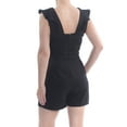 thumbnail image 4 of BAR III Womens Black Ruffled Darted Low Back Zipped Cap Sleeve V Neck Party Romper  Size: 6, 4 of 4