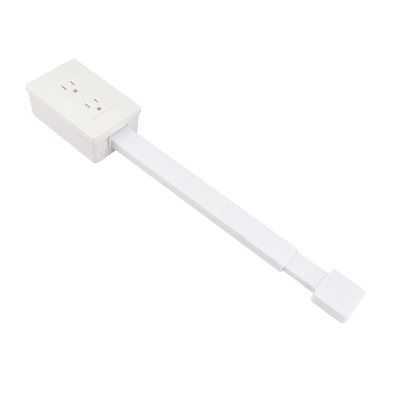 Flat Extension Cord, Flat Plug Power Strip with 2 Outlets, Hidden Outlet Extender for Wall Mount, Desk Charging Station, 22 to 34 Inch Extension, 180 Degree Rotatable