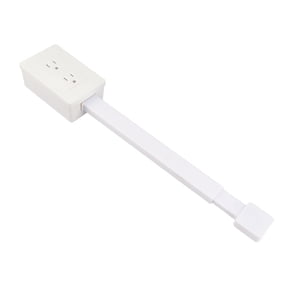 Flat Extension Cord, Flat Plug Power Strip with 2 Outlets, Hidden Outlet Extender for Wall Mount, Desk Charging Station, 22 to 34 Inch Extension, 180 Degree Rotatable