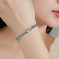 thumbnail image 2 of Blue Moissanite Tennis Bracelet Men 0.5 Carat Diamond Tennis Bracelet Wedding Bracelets for Women Lab Diamond Tennis Bracelet Gold 18K Plated Women's Tennis Bracelets Promise, 2 of 7
