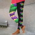 thumbnail image 2 of BiZtdJrK Weekly Sale Leggings for Women 2025 Carnival Graphic Printed Workout Yoga Pants Mardi Gras Full Length Milk Silk Soft High Waisted Tights Multicolor M, 2 of 5