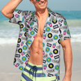 thumbnail image 5 of KLL Men's Hawaiian Shirt Short Sleeve Button Down Beach Shirts-American Musical, 5 of 5