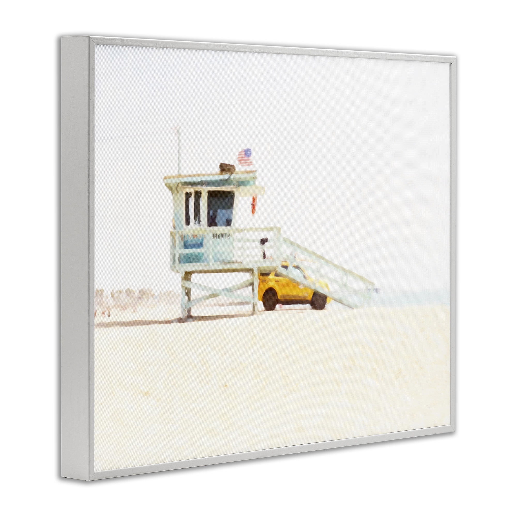 Stupell Industries Soft Light Lifeguard Station White Framed Giclee Art, design by Kim Curinga