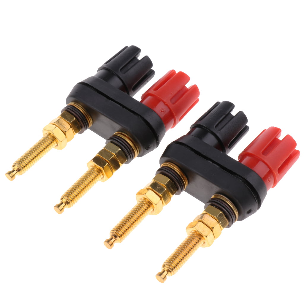 DUAL GOLD PLATED SPEAKER/SUB TERMINAL BANANA PLUG JACK UP TO 8 GAUGE WIRE 
