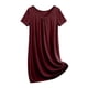 thumbnail image 1 of TaTaai Women's Summer Casual Fashion Solid Crew Neck Short Sleeve Mini Nightgown Soft Comfortable Short Dress Gift, 1 of 9