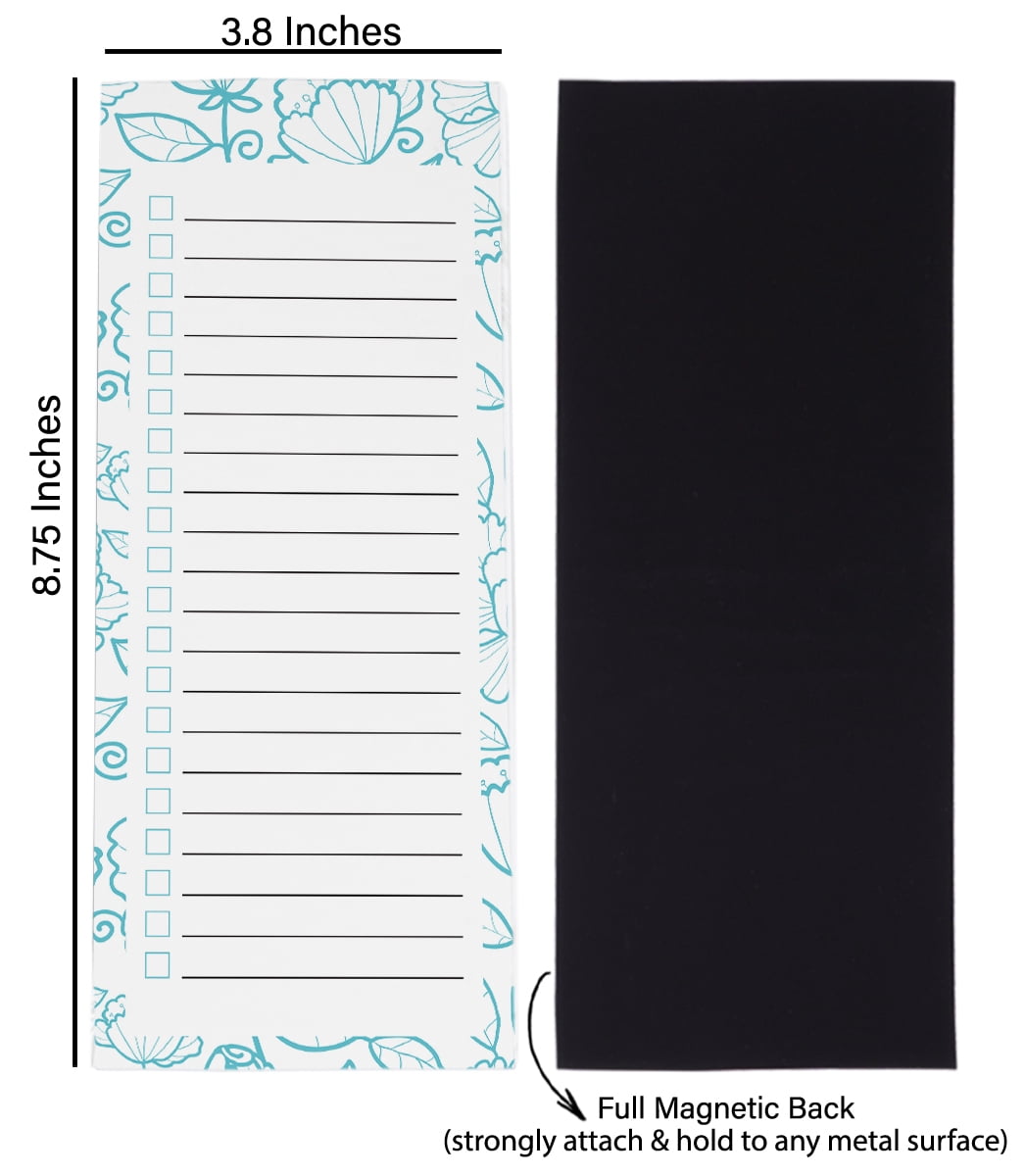 Inkdotpot Pack of 3 Magnetic Fridge To-Do List Notepads- Magnetic Memo Pads For Refrigerator-(50 Sheets Each)-TR