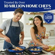 Granitestone Ceraluxe 20 Pc Pots and Pans Set Non Stick, Ceramic Cookware Set with 5-Pc Bakeware, Deep Frying Pan & Steamer, Oven & Dishwasher Safe, Blue