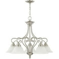 thumbnail image 3 of 5 Light Brushed Nickel Chandelier with White Alabaster Glass Shade, 3 of 5