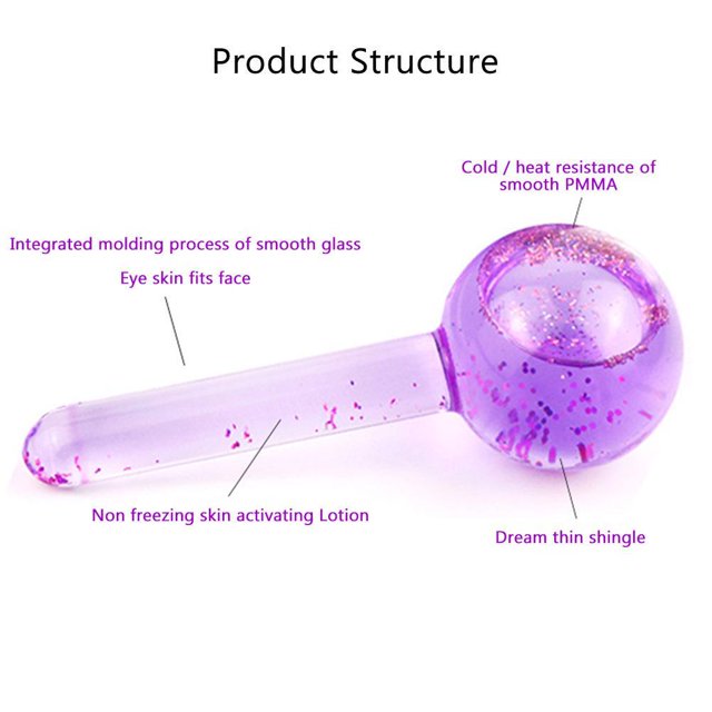 Rodillo masajeador de belleza, 2 uds., rodillos faciales de hielo, bola de cristal, rodillo masajeador de belleza refrescante con efecto refrescante
