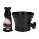 thumbnail image 3 of Juego de brochas de afeitar, taza de afeitar, cuenco de afeitar portátil profesional de fácil espuma Negro, 3 of 9