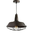 thumbnail image 5 of JONATHAN Y Farmhouse 14.25" Adjustable Industrial Metal LED Pendant, Oil Rubbed Bronze, 5 of 7