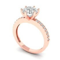 1.71ct round cut clear moissanite 14k rose gold Bridal Wedding Engagement Promise Anniversary Ring for Women size 8.75