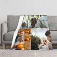 thumbnail image 4 of Custom Blanket with Photos Text Customized Throw for Christmas Birthday Personalized Gift Flannel Blanket for Family Friends lovers Dog Pets Fits Sofa Bedroom (1 Photo, 50"x60" 127cmX152cm), 4 of 6
