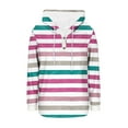 thumbnail image 3 of Craaazy Hoodies for Women Striped Printed Drawstring Long Sleeve Button V Neck Casual Shirts Gifts, 3 of 5