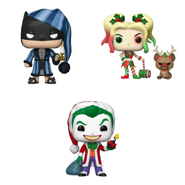 Funko POP! Heroes DC Holiday Collectors Set 2 - Scrooge Batman, Harley  Quinn with Helper, Santa Joker Vinyl Figures (3.75