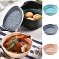 thumbnail image 1 of Hicess Foldable Silicone Baking Pan Heat-Resistant Handles Space-Saving Round Frying Pot Pad Pan Kitchen Supply, 1 of 8