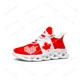 thumbnail image 1 of Zapatillas deportivas planas con bandera canadiense para hombre y mujer, deportivas de alta calidad con cordones de malla, hechas a medida, color blanco, 1 of 6