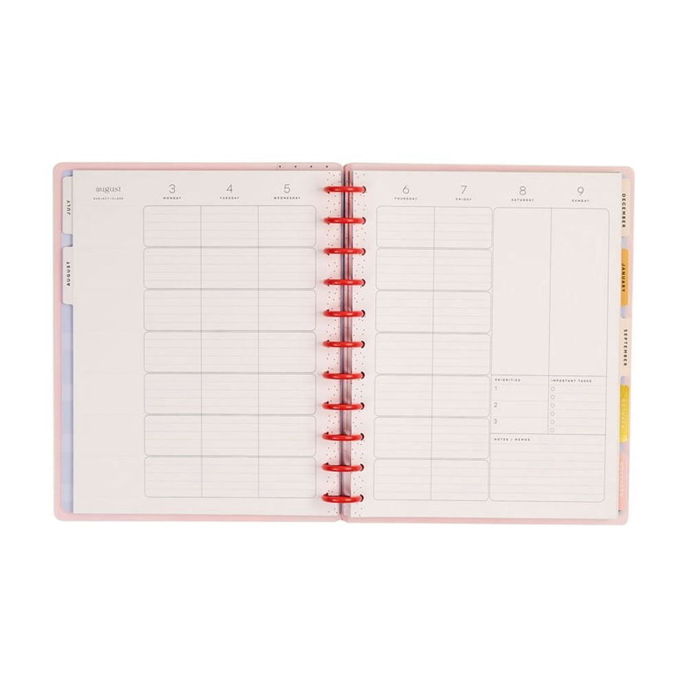 The Happy Planner Colorblock Pop Big Teacher Planner, July 2026–June 2027, 12-Month Disc Bound Planner with Stickers & Bonus Months