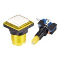 thumbnail image 2 of Uxcell Juego Botón Pulsador Cuadrado 12V LED Iluminado Interruptor de Botón con Microinterruptor para Videojuegos Arcade Blanco Amarillo 5pcs, 2 of 5
