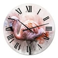 thumbnail image 2 of Designart 'Portrait Of Pink Flamingo V' Farmhouse Wall Clock, 2 of 5