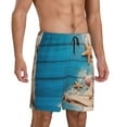 thumbnail image 2 of Kdxio Shells and Starfish Print Mens Sleep Shorts Bottoms Soft Comfy Pajama Wear Pants with Drawstring Pockets, 2 of 7