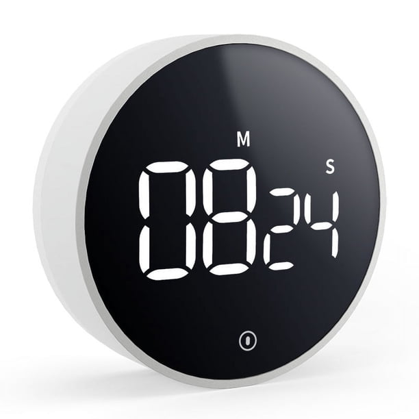 Temporizador de cocina digital: temporizador de cuenta regresiva magnético con pantalla LED grande, volumen ajustable, fácil de cocinar