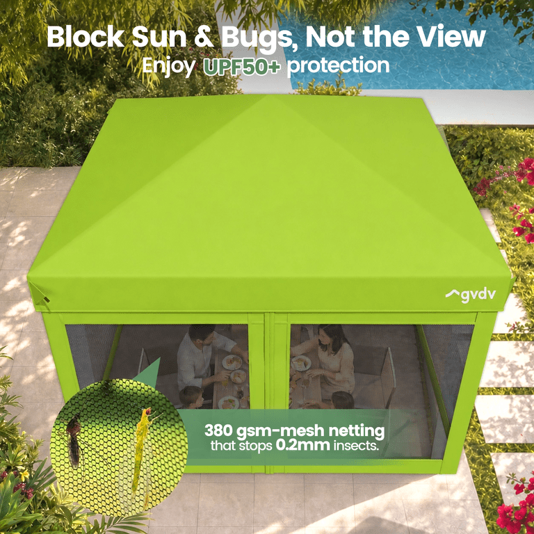 GVDV 10'x10' Screen Canopy Tent, Pop-Up Shelter with Mosquito