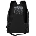 thumbnail image 3 of Lsque Silver Glitter1 Pattern Backpack – School Travel Canvas Daypack with Ergonomic Padded Straps, Multiple Compartments & Leather Handle, 3 of 5