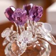 thumbnail image 3 of Bewildely Flor de cristal de estilo romántico de para el hogar con hojas para sala de estar, dormitorio, decoración de rosas artificiales, Decoración del hogar Azul, 3 of 6