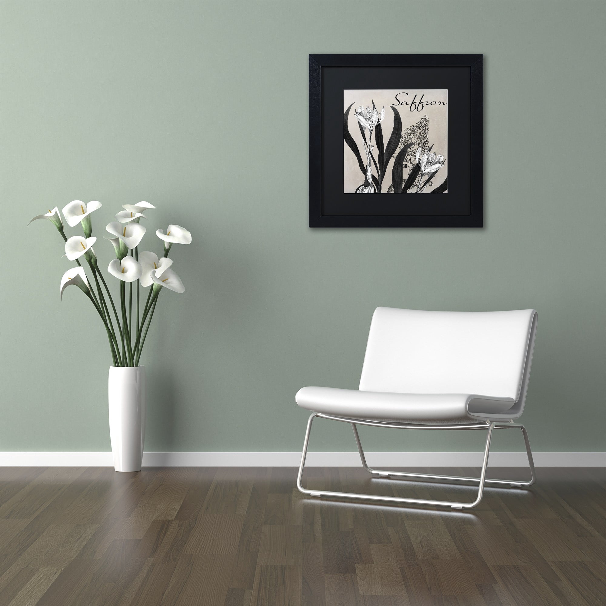 Trademark Fine Art "Flowering Herbs I" Canvas Art by Color Bakery Black Matte, Black Frame