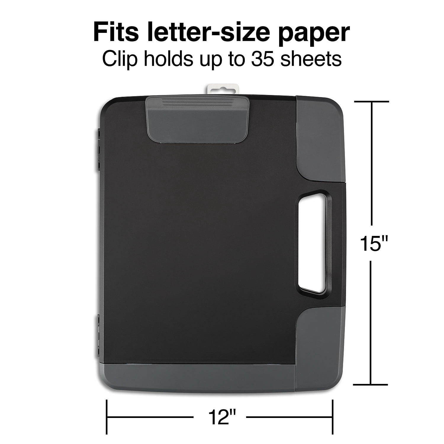 Staples Portable Clipboard Heavy Duty Black 11 3/4" x 14 1/2" x 1 1/2" 1671313