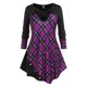 thumbnail image 1 of Camiseta a Cuadros Talla Extra Rosegal  Mangas largas de talla grande, 1 of 5