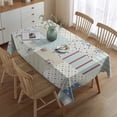 thumbnail image 2 of Pioneer Flower Floral Print Pattern Rectangle Tablecloth 60"x84",Waterproof Polyester Rectangle Table Cloth, Wipeable Spillproof Polyester Tablecloth for Dining, Camping, Indoor and Outdoor, 2 of 5